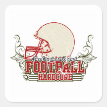 Red Football Hardcore T-shirts and Gifts Square Sticker