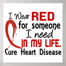 Red For Someone I Need Heart Disease Poster