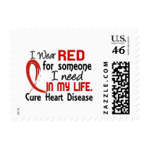 Red For Someone I Need Heart Disease Stamp