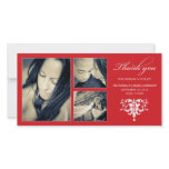 RED FORMAL COLLAGE | WEDDING THANK YOU CARD PICTURE CARD