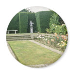 Red Formal Rose Garden With Cultivated Hedge flowe magnets
