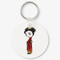 Red Fortune Geisha keychains by thedustyphoenix Red Fortune Geisha keychains