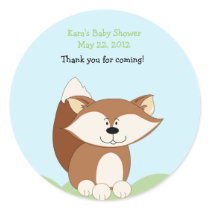 Red Fox Baby Shower Favor Sticker