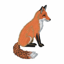 Red Fox Embroidered Hooded Sweatshirt