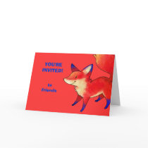 Red Fox Greeting Card(customizable)