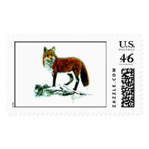 Red Fox Postage Stamp