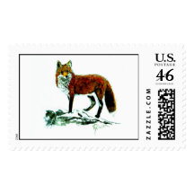 Red Fox Postage Stamp