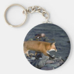 Red Fox running beside river Key Chains