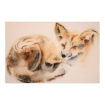 Red Fox Wildlife Watercolor Canvas Print by michelleys Red Fox Wildlife Watercolor Canvas Print