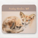 Red Fox Wildlife Watercolor Friday Harbor mousepads by michelleys Red Fox Wildlife Watercolor Friday Harbor mousepads