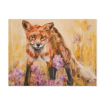Red Fox Wildlife Watercolor Wildlife Postcard
