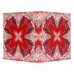 Red Fractal Flower White Fringe Binder
