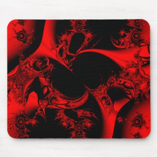 Red Fractal Maze mousepad
