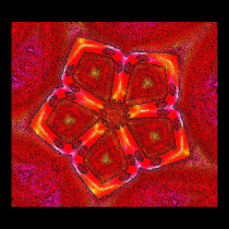 red fractal star posters