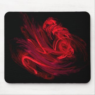 Red Fractal Swish mousepad