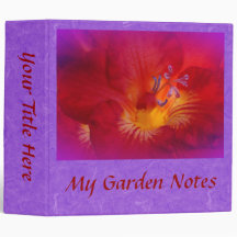 Red Freesia Flower Items Binders