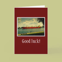 Red Freighter Illustration cards