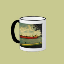 Red Freighter Illustration mugs