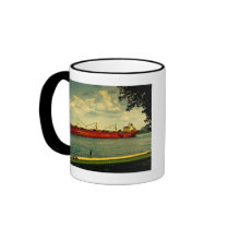 Red Freighter Illustration mugs