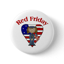 Red Friday African American Female Marine buttons by cooltees Red Friday African American Female Marine buttons