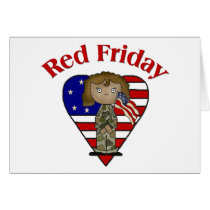 Red Friday African American Military Female cards