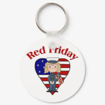 Red Friday Female keychains by cooltees Red Friday Female keychains
