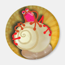 Red Frog and snail Magnet