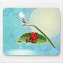 red frog dragonfly blue flowers mousepads by redfrog red frog dragonfly blue flowers mousepads
