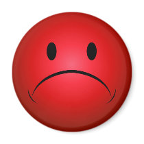 Red Frownie Face Magnet