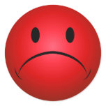 Red Frownie Face Sticker
