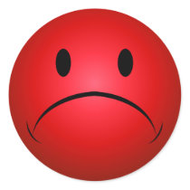 Red Frownie Face Sticker