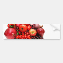 Red Fruit And Vegetables Bumper Sticker