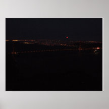 Red Full Moon over San Francisco & Golden Gate Posters