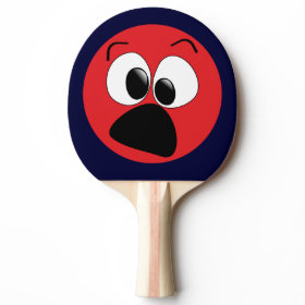 Red Funny Face Ping Pong Paddle