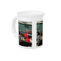 Red Fuzzy Dice in Converible Beverage Pitcher