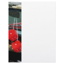 Red Fuzzy Dice in Convertible Letterhead Design