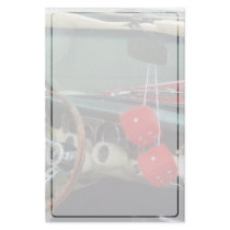 Red Fuzzy Dice in Convertible Customized Stationery