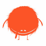 red fuzzy duzzle monster photo cut out