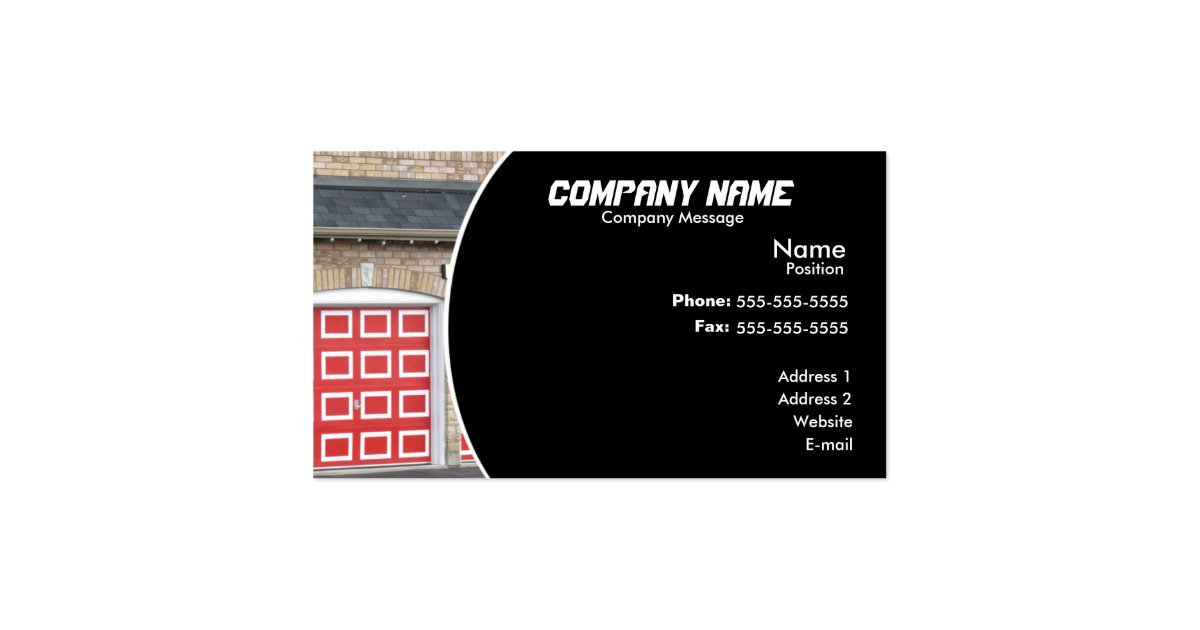 Red Garage Door Business Card Zazzle