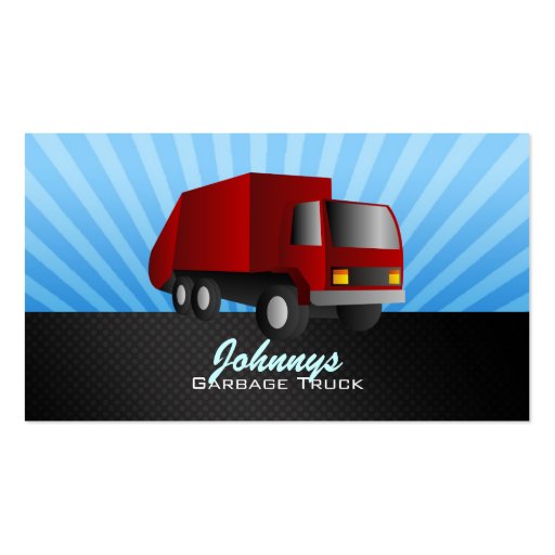 Red Garbage Truck Business Cards (front side)