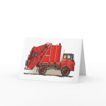 Red Garbage Truck Greeting Card