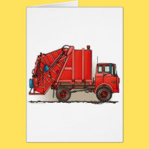 Red Garbage Truck cards
