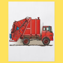 Red Garbage Truck flyers by art1st Red Garbage Truck flyers