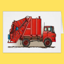 Red Garbage Truck cards