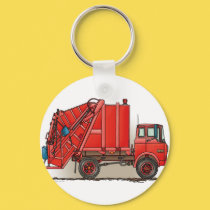 Red Garbage Truck keychains by art1st Red Garbage Truck keychains