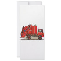Red Garbage Truck Rack Card Template