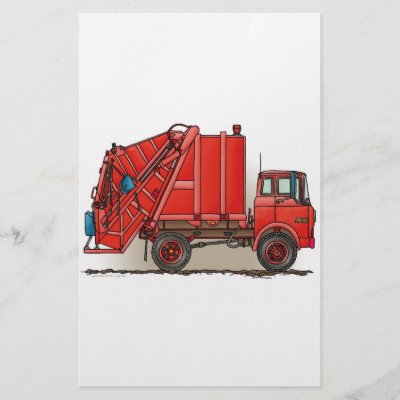 red garbage truck