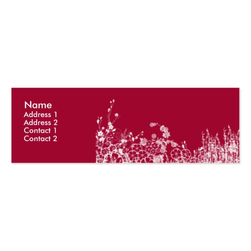 red garden - skinny business card template (front side)