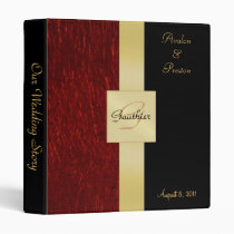 Red Garnet Gold Monogram Ribbon Binder