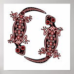 Red Geckos Totem Canvas Print